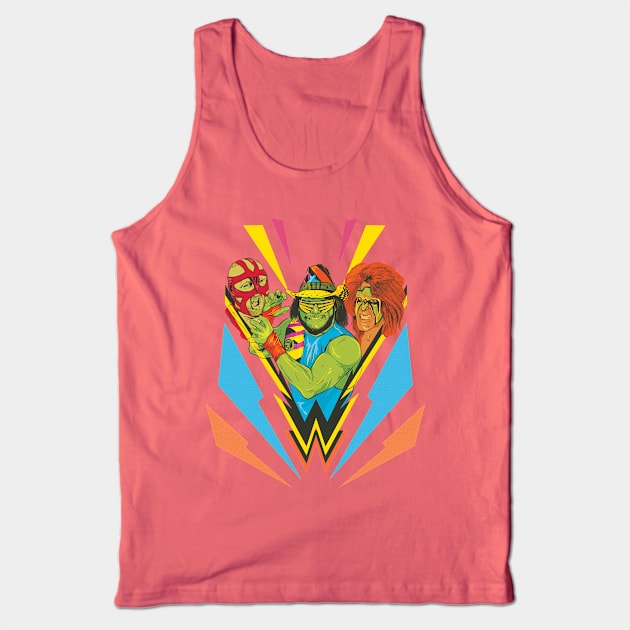 Technicolor Wrestling Tank Top by rjartworks